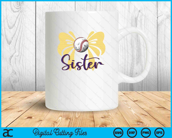 Coquette Blue Bow Baseball Sister SVG PNG Digital Printable Files