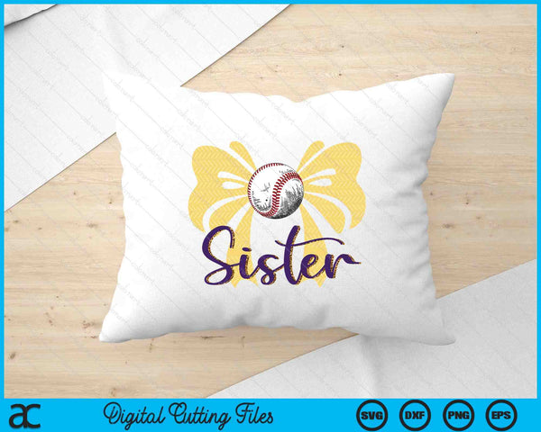 Coquette Blue Bow Baseball Sister SVG PNG Digital Printable Files