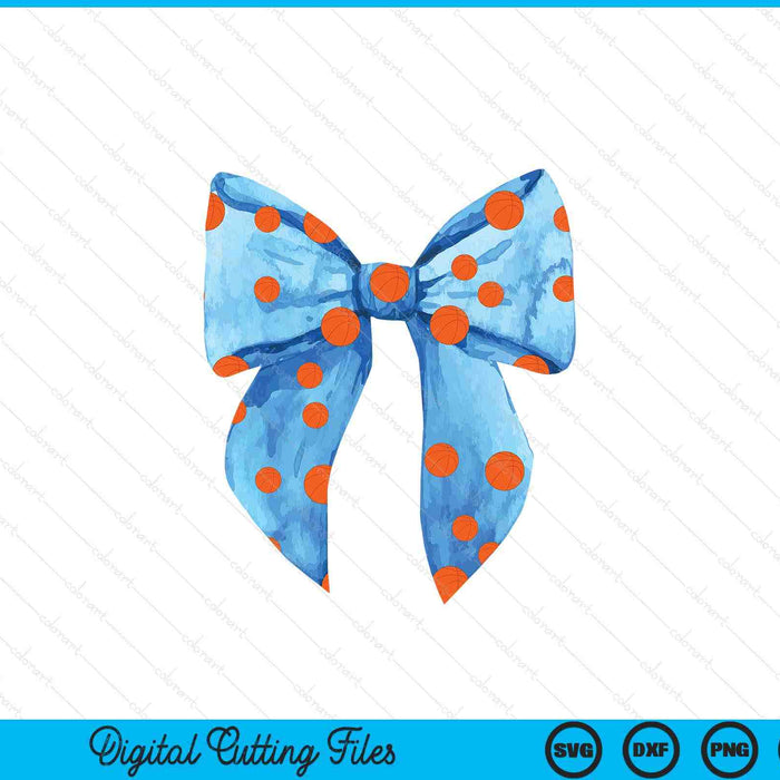 Coquette blue bow basketball SVG cut file