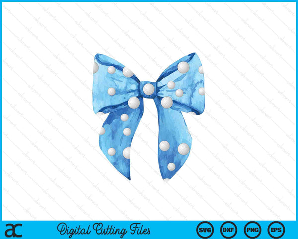 Coquette blue bow golf SVG PNG cut file for Cricut
