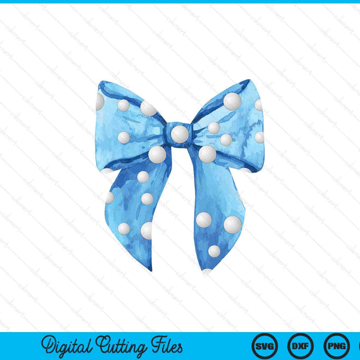 Coquette blue bow golf SVG PNG cut file for Cricut