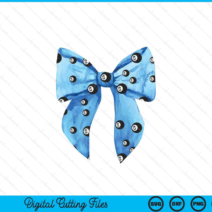 Coquette blue bow pool ball SVG cut file