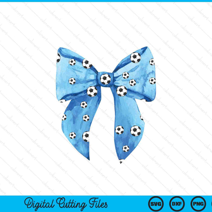 Coquette Blue Bow Soccer SVG PNG Digital Printable Files