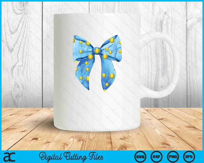 Coquette Blue Bow Softball SVG PNG Digital Printable Files