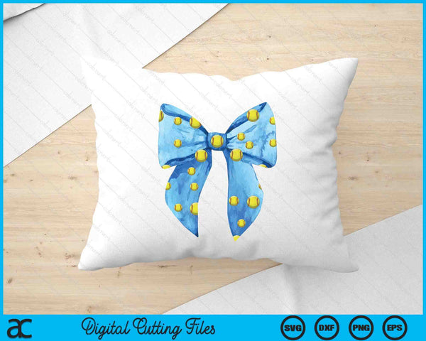 Coquette Blue Bow Softball SVG PNG Digital Printable Files