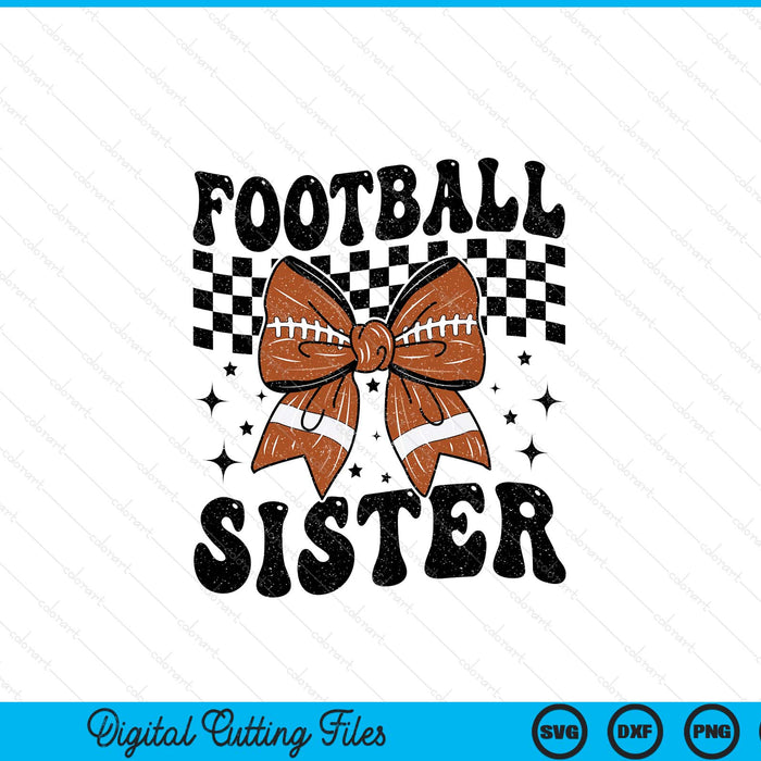 Coquette bow American football sister game day Thanksgiving SVG cut file