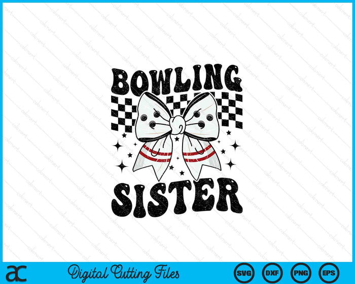 Coquette Bow Bowling Sister Game Day SVG PNG Digital Printable Files