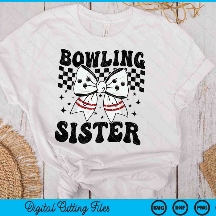 Coquette Bow Bowling Sister Game Day SVG PNG Digital Printable Files