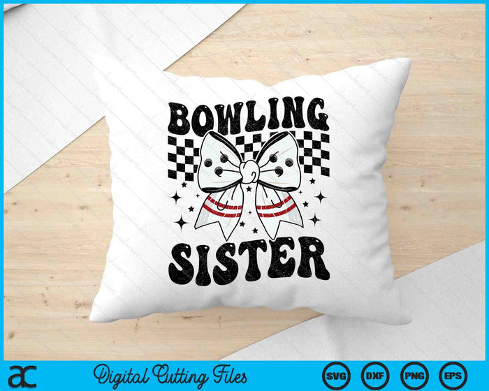 Coquette Bow Bowling Sister Game Day SVG PNG Digital Printable Files