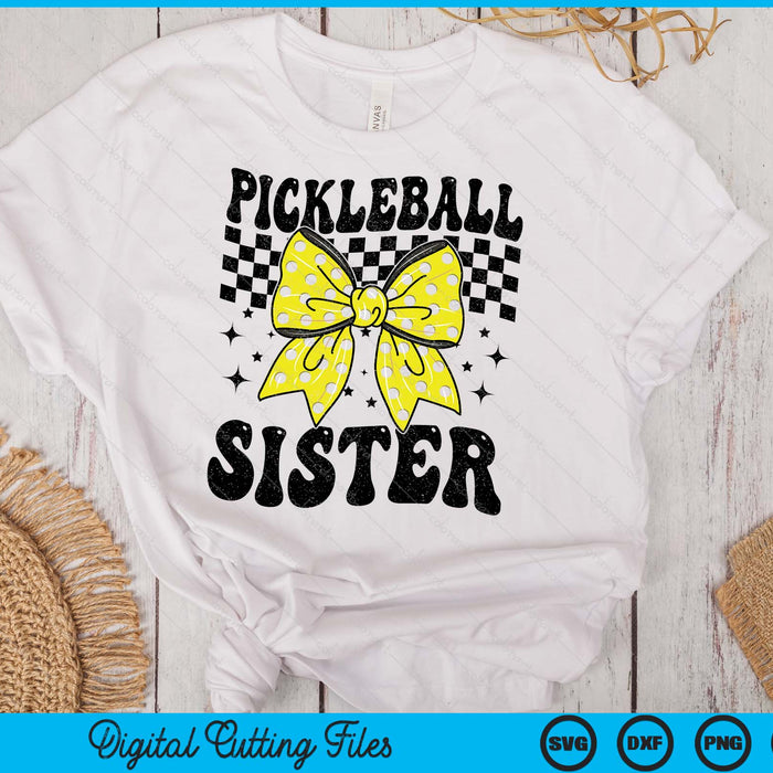 Coquette Bow Pickleball Sister Game Day SVG PNG Digital Printable Files