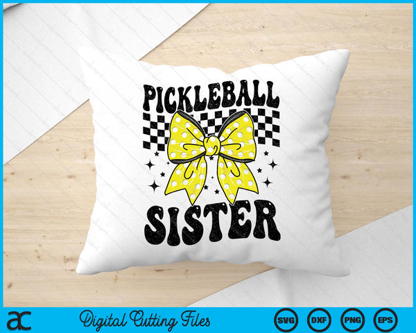 Coquette Bow Pickleball Sister Game Day SVG PNG Digital Printable Files