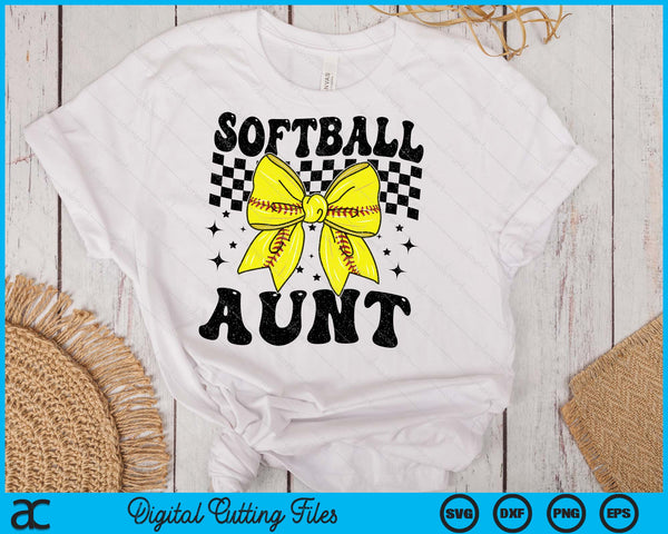 Coquette Bow Softball Aunt Game Day SVG PNG Digital Printable Files