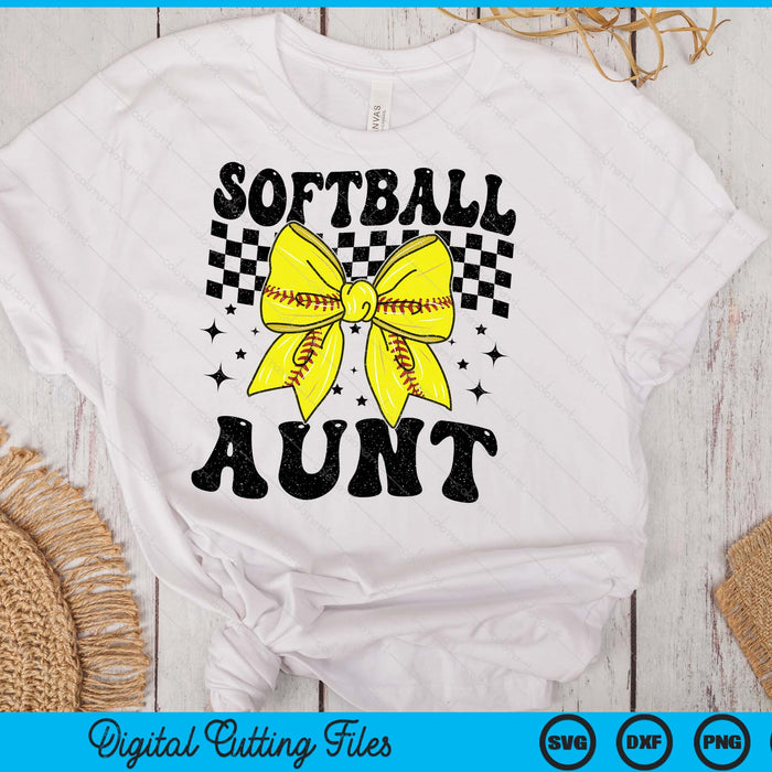 Coquette Bow Softball Aunt Game Day SVG PNG Digital Printable Files