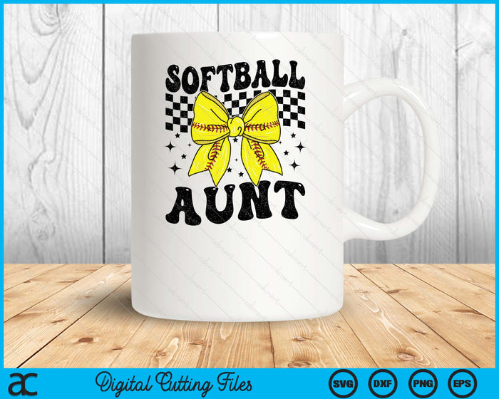 Coquette Bow Softball Aunt Game Day SVG PNG Digital Printable Files