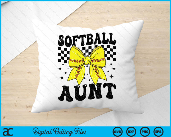 Coquette Bow Softball Aunt Game Day SVG PNG Digital Printable Files