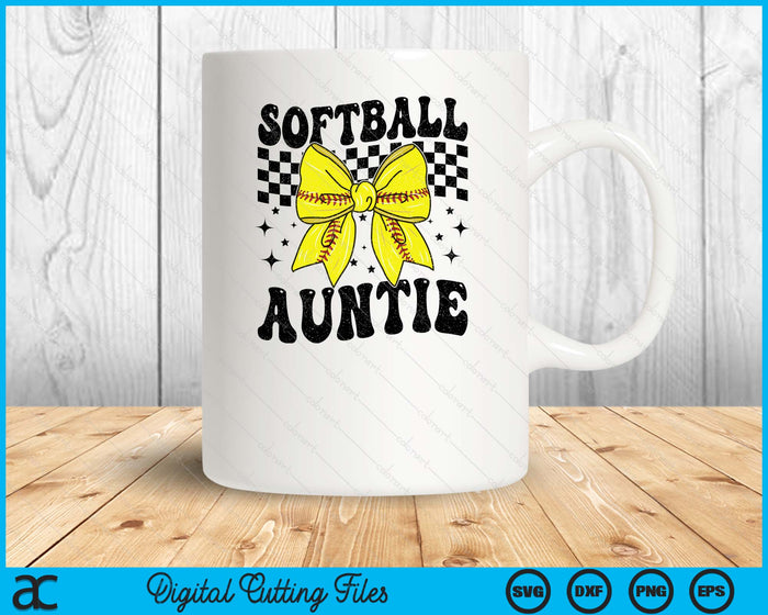 Coquette Bow Softball Auntie Game Day SVG PNG Digital Printable Files