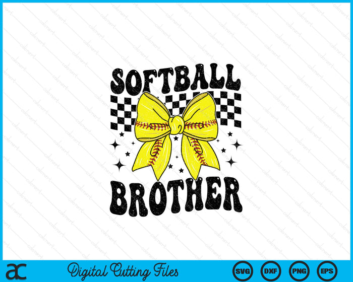 Coquette Bow Softball Brother Game Day SVG PNG Digital Printable Files