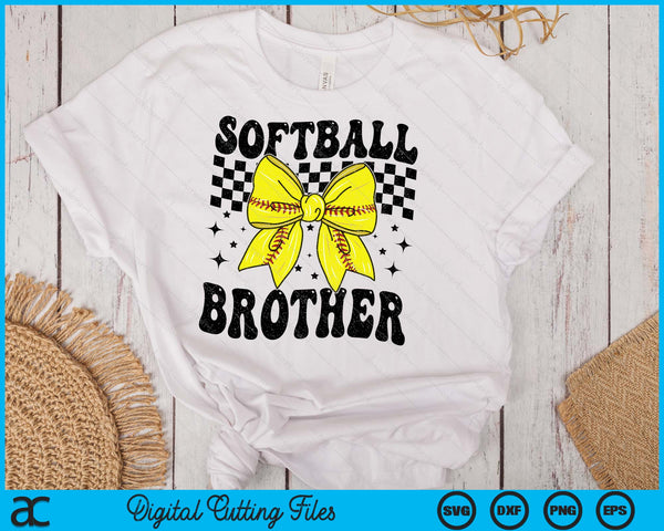 Coquette Bow Softball Brother Game Day SVG PNG Digital Printable Files