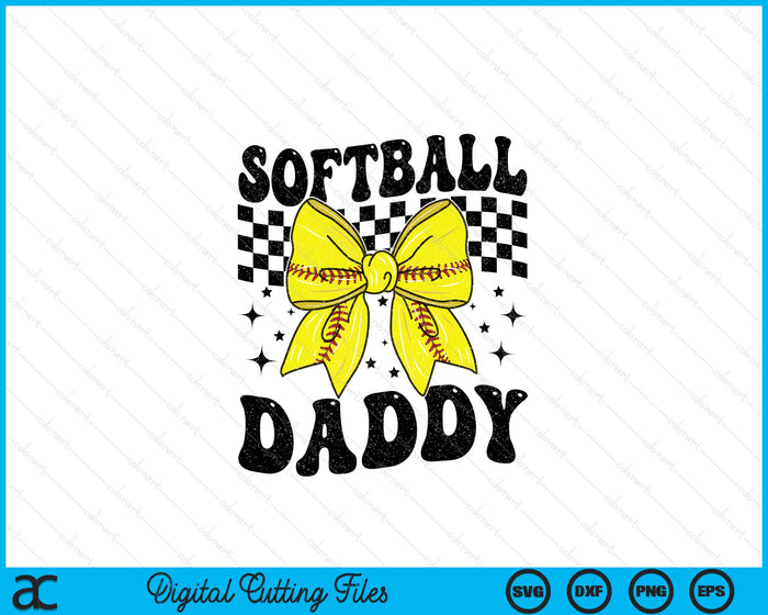 Coquette Bow Softball Daddy Game Day SVG PNG Digital Printable Files