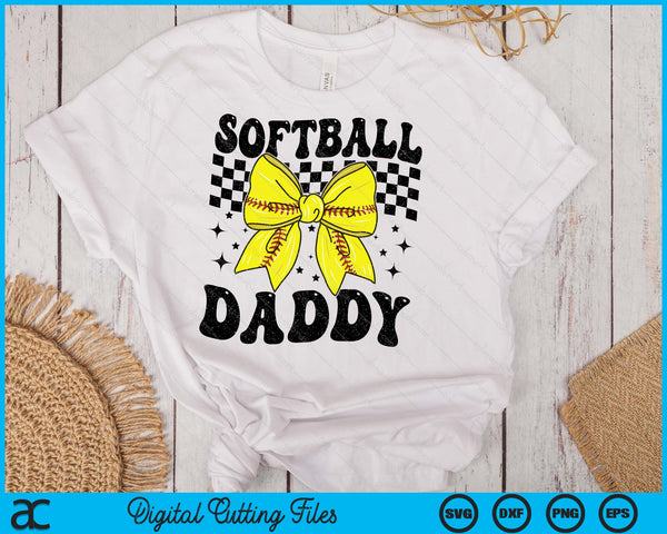 Coquette Bow Softball Daddy Game Day SVG PNG Digital Printable Files