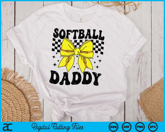 Coquette Bow Softball Daddy Game Day SVG PNG Digital Printable Files