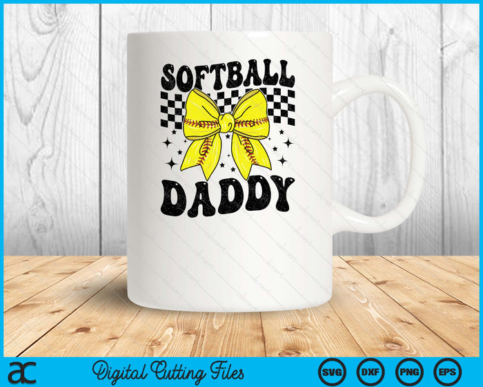 Coquette Bow Softball Daddy Game Day SVG PNG Digital Printable Files