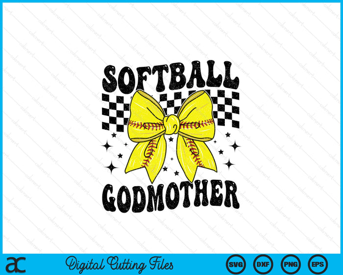 Coquette Bow Softball Godmother Game Day SVG PNG Digital Printable Files