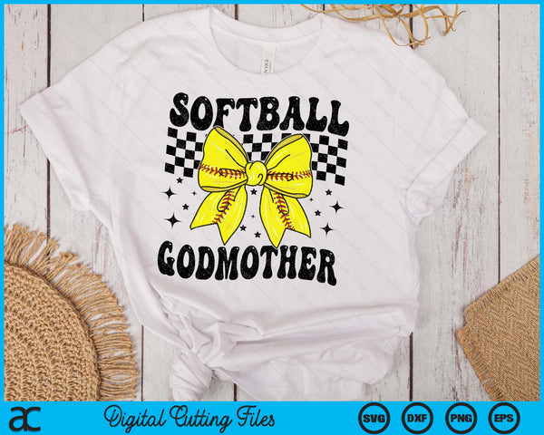 Coquette Bow Softball Godmother Game Day SVG PNG Digital Printable Files