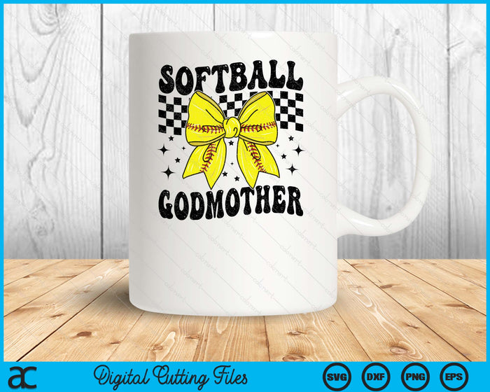 Coquette Bow Softball Godmother Game Day SVG PNG Digital Printable Files