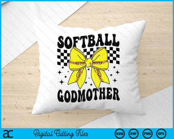Coquette Bow Softball Godmother Game Day SVG PNG Digital Printable Files