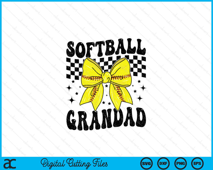 Coquette Bow Softball Grandad Game Day SVG PNG Digital Printable Files