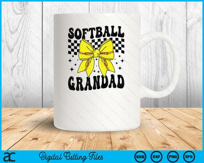 Coquette Bow Softball Grandad Game Day SVG PNG Digital Printable Files