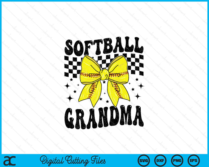 Coquette Bow Softball Grandma Game Day SVG PNG Digital Printable Files
