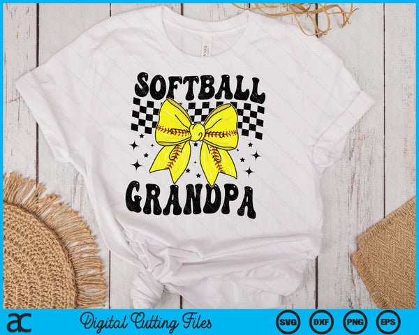 Coquette Bow Softball Grandpa Game Day SVG PNG Digital Printable Files