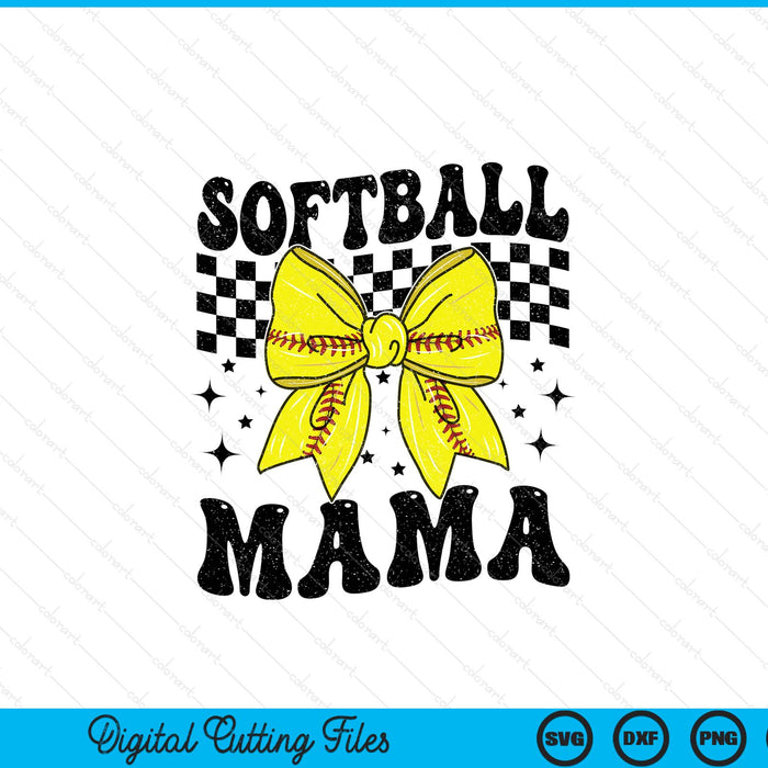 Coquette Bow Softball Mama Game Day SVG PNG Digital Printable Files
