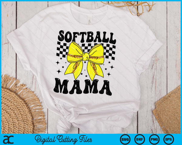 Coquette Bow Softball Mama Game Day SVG PNG Digital Printable Files
