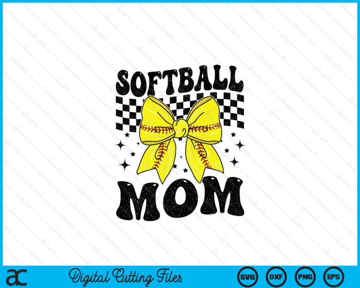 Coquette Bow Softball Mom Game Day SVG PNG Digital Printable Files