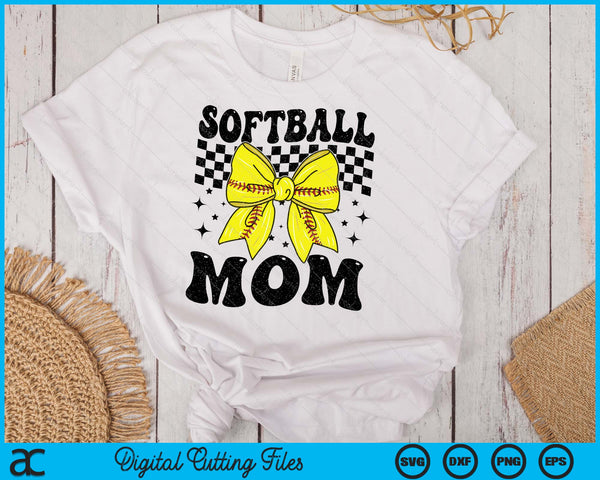 Coquette Bow Softball Mom Game Day SVG PNG Digital Printable Files