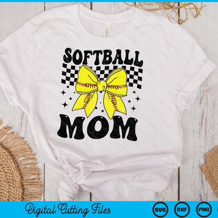 Coquette Bow Softball Mom Game Day SVG PNG Digital Printable Files