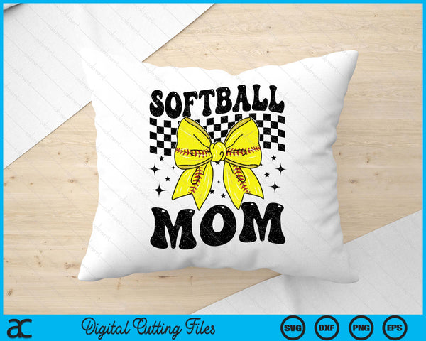 Coquette Bow Softball Mom Game Day SVG PNG Digital Printable Files