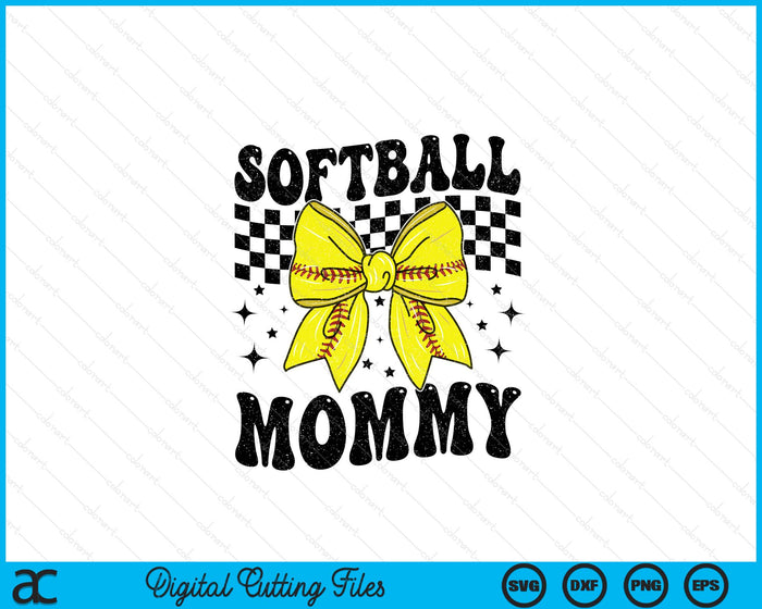 Coquette Bow Softball Mommy Game Day SVG PNG Digital Printable Files