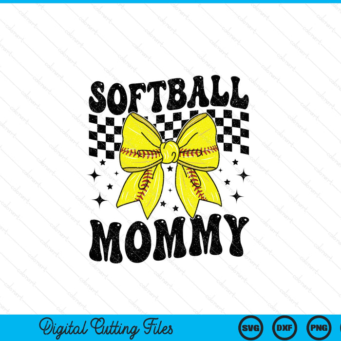 Coquette Bow Softball Mommy Game Day SVG PNG Digital Printable Files