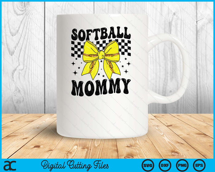 Coquette Bow Softball Mommy Game Day SVG PNG Digital Printable Files