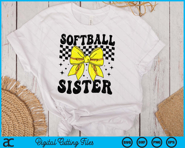 Coquette Bow Softball Sister Game Day Thanksgiving SVG PNG Digital Printable Files
