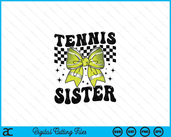 Coquette bow tennis sister game day SVG cut file