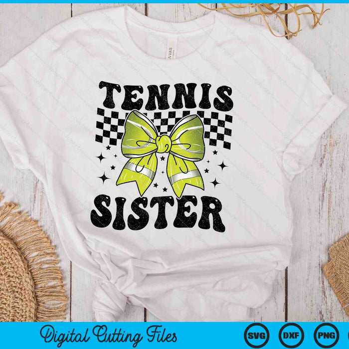 Coquette Bow Tennis Sister Game Day SVG PNG Digital Printable Files