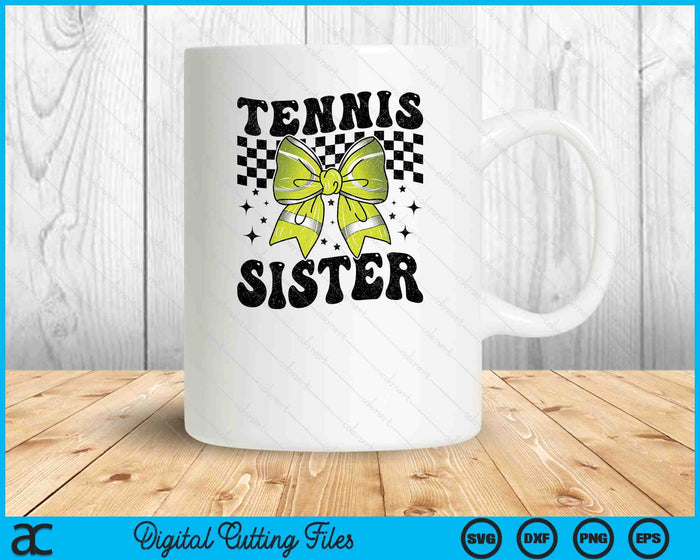 Coquette Bow Tennis Sister Game Day SVG PNG Digital Printable Files