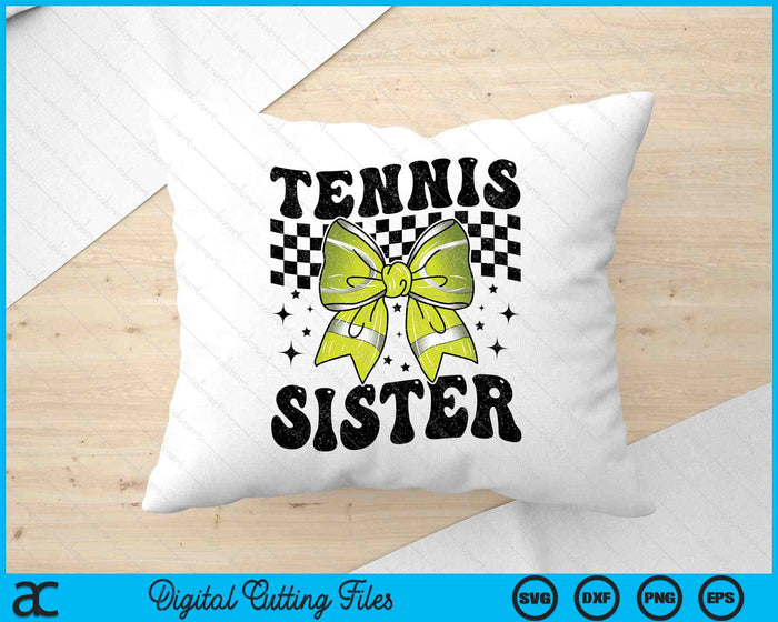Coquette Bow Tennis Sister Game Day SVG PNG Digital Printable Files