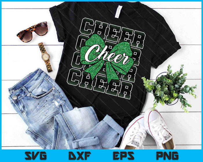 Coquette Cheer Bow Sport Cheerleader Cheerleading Green SVG PNG Digital Printable Files