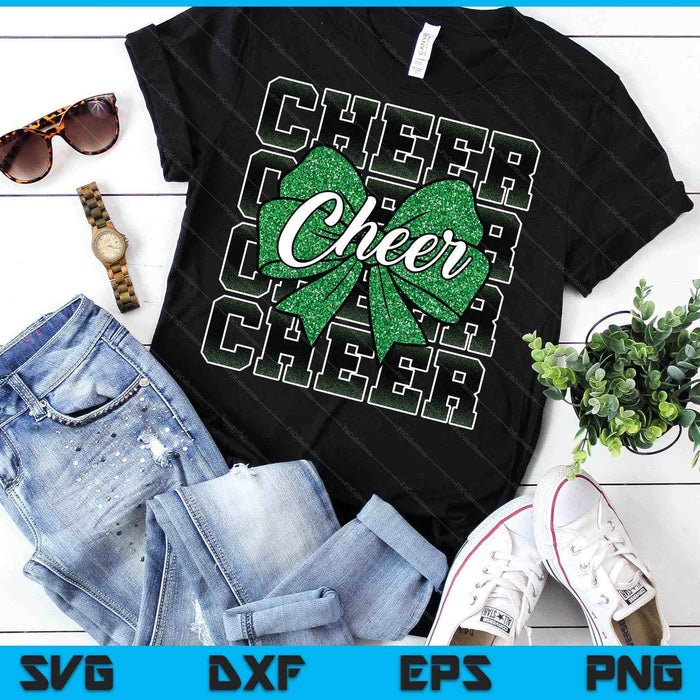 Coquette Cheer Bow Sport Cheerleader Cheerleading Green SVG PNG Digital Printable Files
